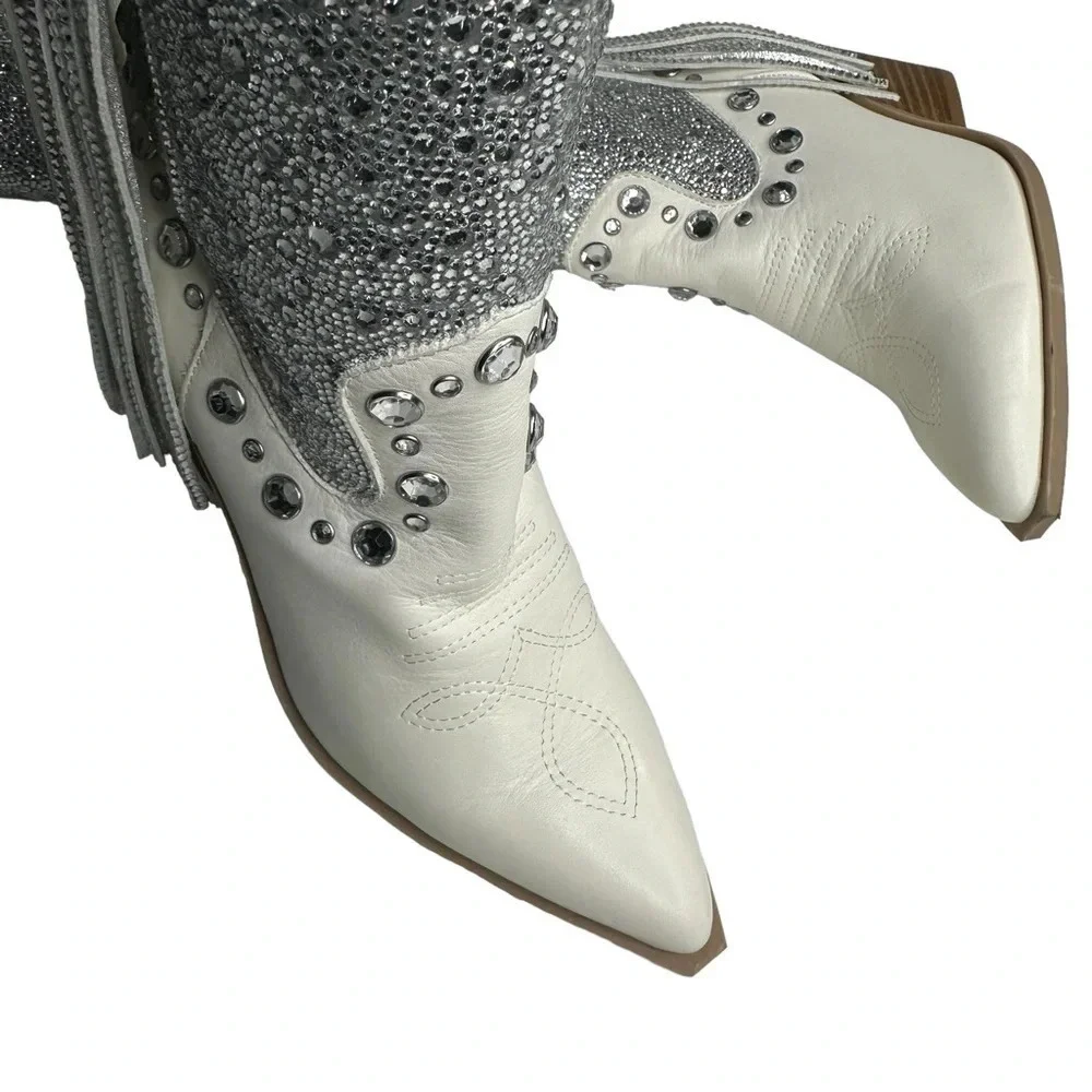Steve Madden Women's Lexy Rhinestone Western Boot. Sz: 6 - Picture 8 of 16